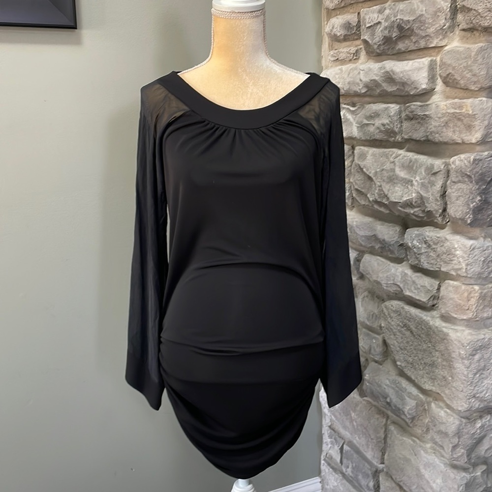 SHAN black ruched dress